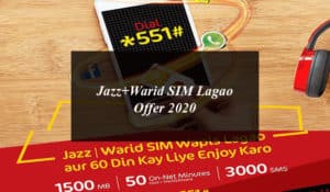 Jazz+Warid SIM Lagao Offer 2020