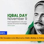 Iqbal Day: 9th November to be Observed as Public Holiday in Pakistan